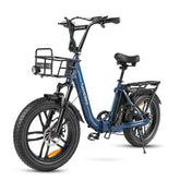 SAMEBIKE C05 Pro Electric Bike - 350W Motor 36V13Ah Battery 35KM Range Mechanical Disc Brakes - Deep Blue